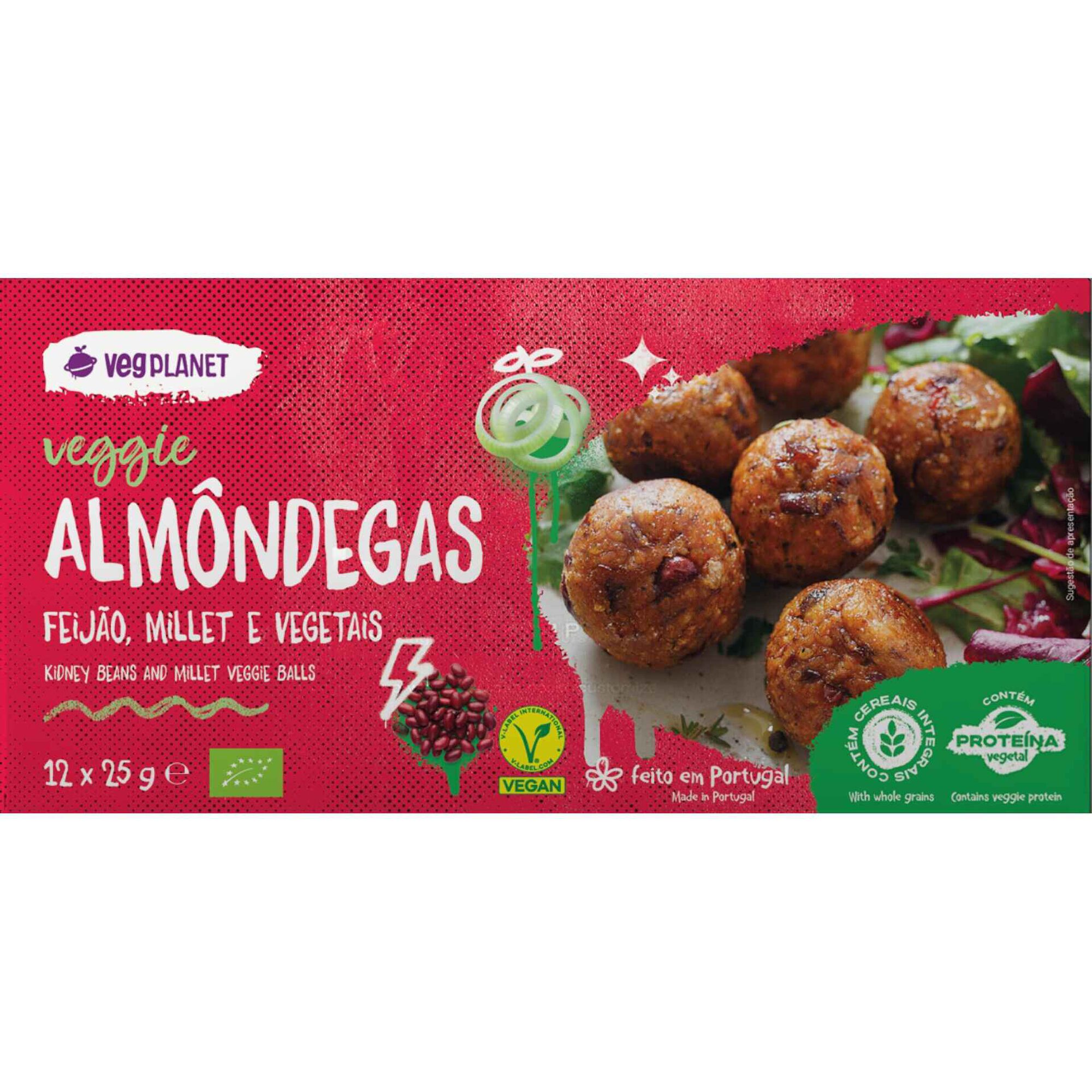 Almôndegas Feijão, Millet e Vegetais