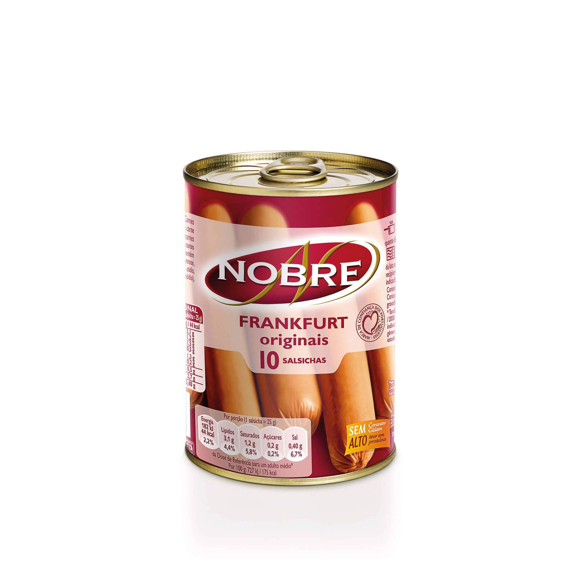 Salsichas Frankfurt Originais em Lata 10 un Nobre