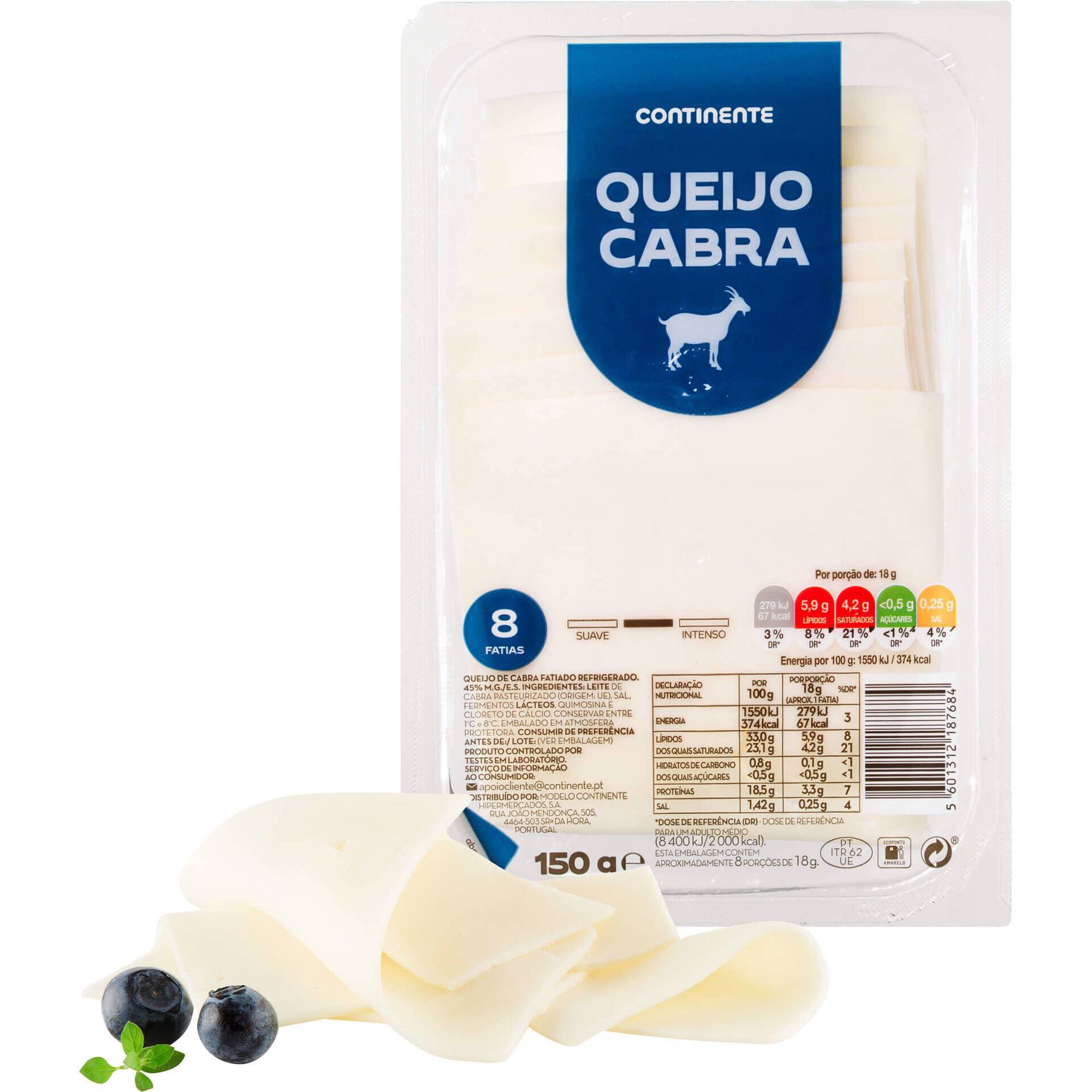 Queijo de Cabra Fatiado Continente