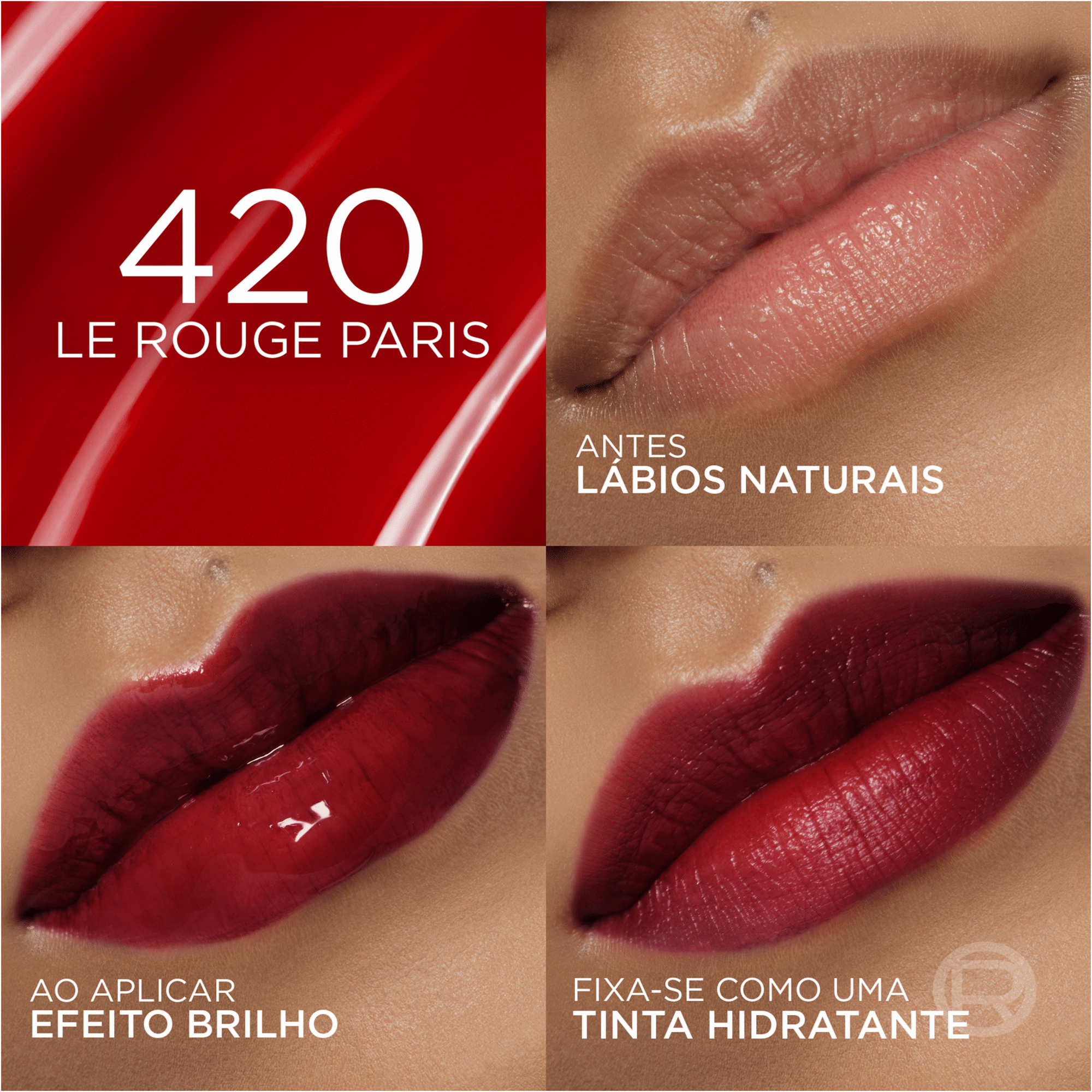 Batom L&iacute;quido Hyaluron Tint Le Rouge Paris 420 L'Or&eacute;al Paris