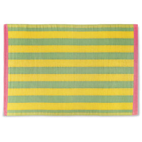 Tapete Polipro Riscas Verde e Amarelo 230x160cm Kasa