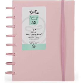 Caderno Smart Espiral A5 Pautado Rosa
