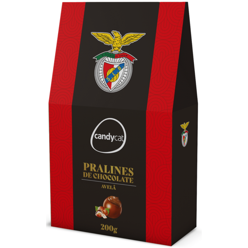 Bombons de Chocolate com Avelã Caixa Benfica Candycat