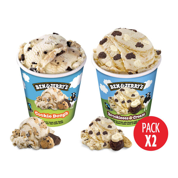 Gelado Cookie Dough e Brookies & Cream Ben & Jerrys