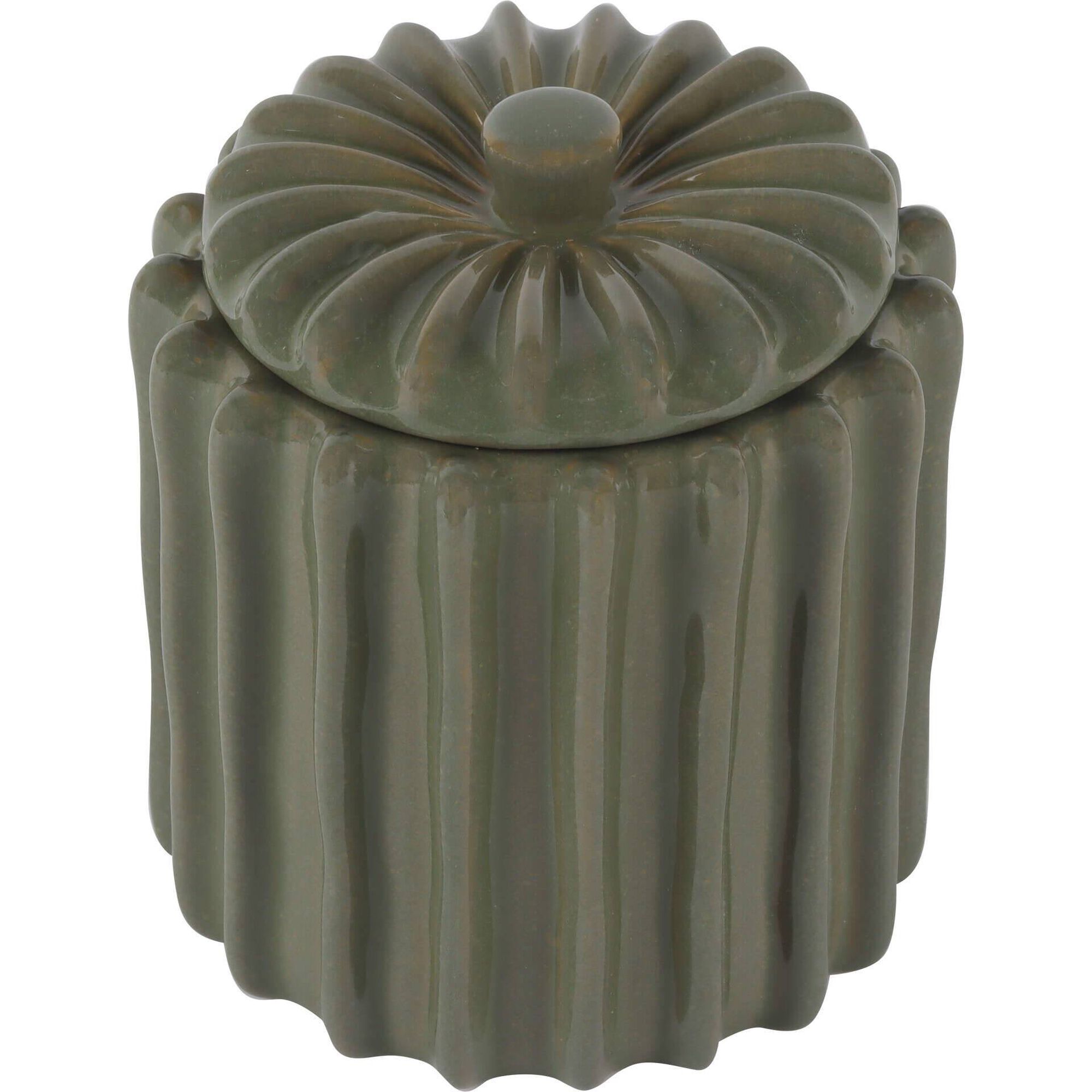 Caixa Cer&acirc;mica Canelada Verde Kasa