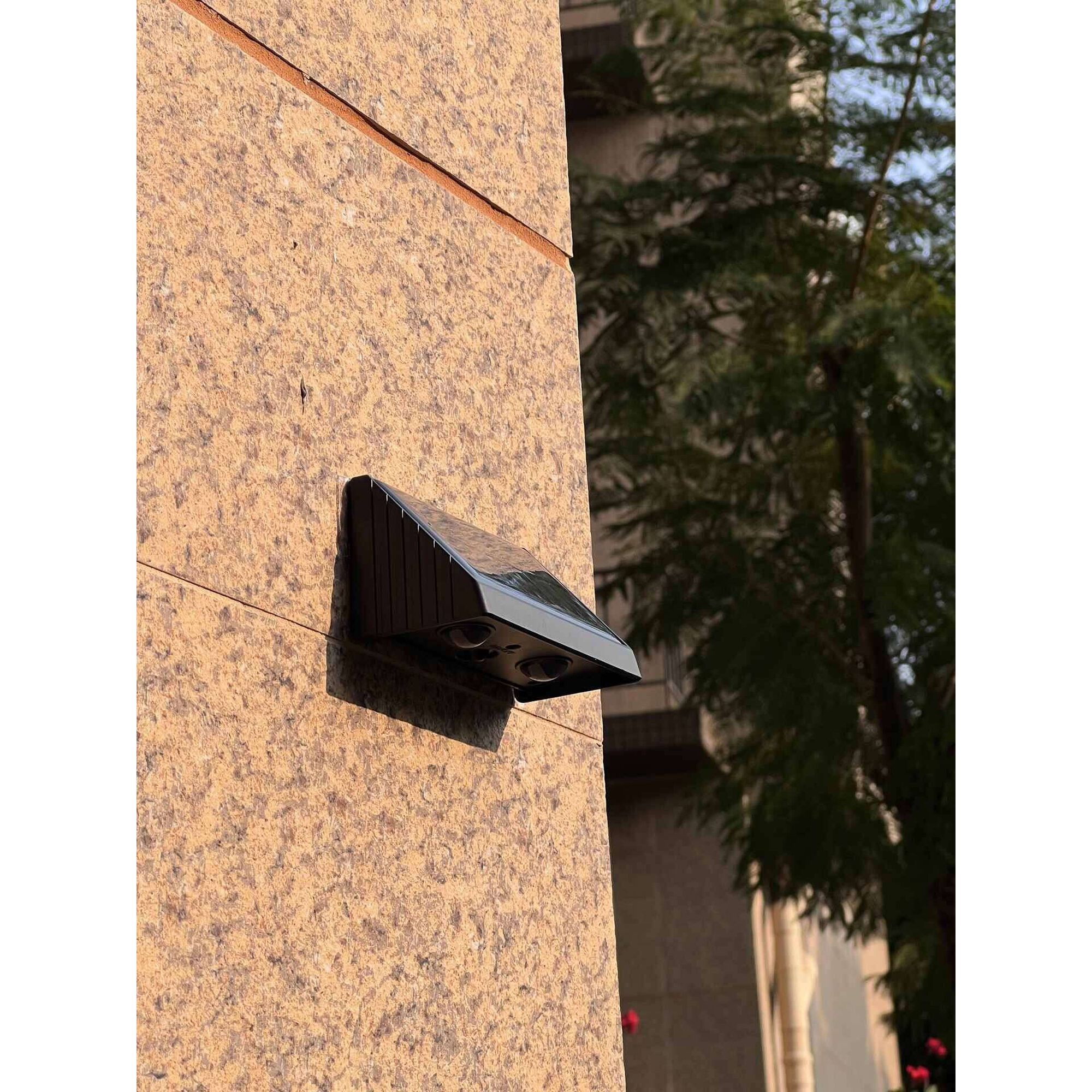 Foco de Parede Solar 2 LEDs Preto Boost