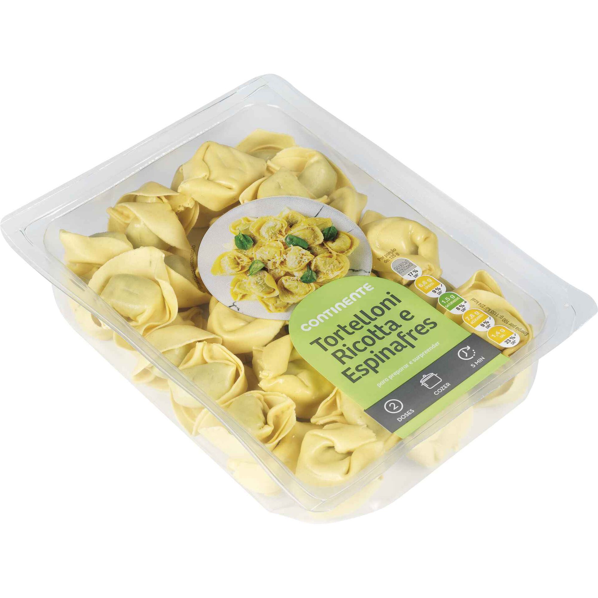 Tortelloni Fresco com Ricotta e Espinafres