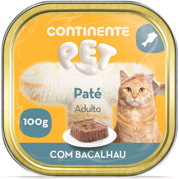 Comida Húmida para Gato Adulto Paté com Bacalhau Continente Pet