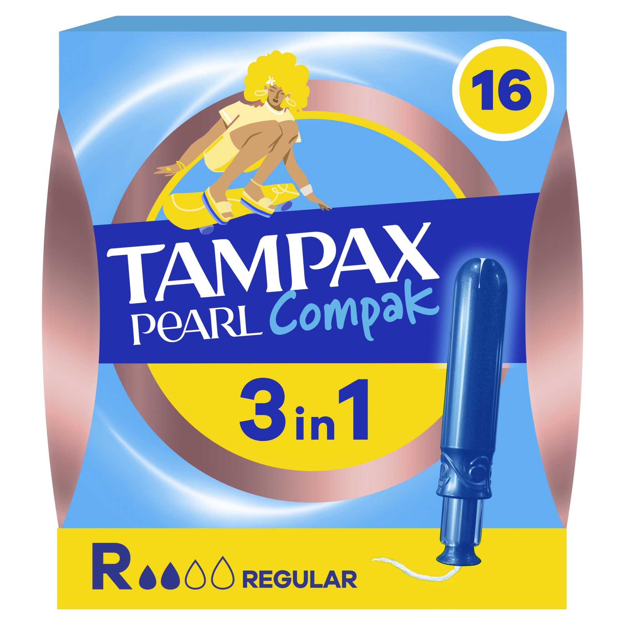 Tamp&otilde;es Pearl Compak Regular Com Aplicador Tampax