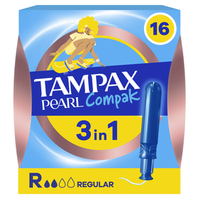 Tamp&otilde;es Pearl Compak Regular Com Aplicador Tampax