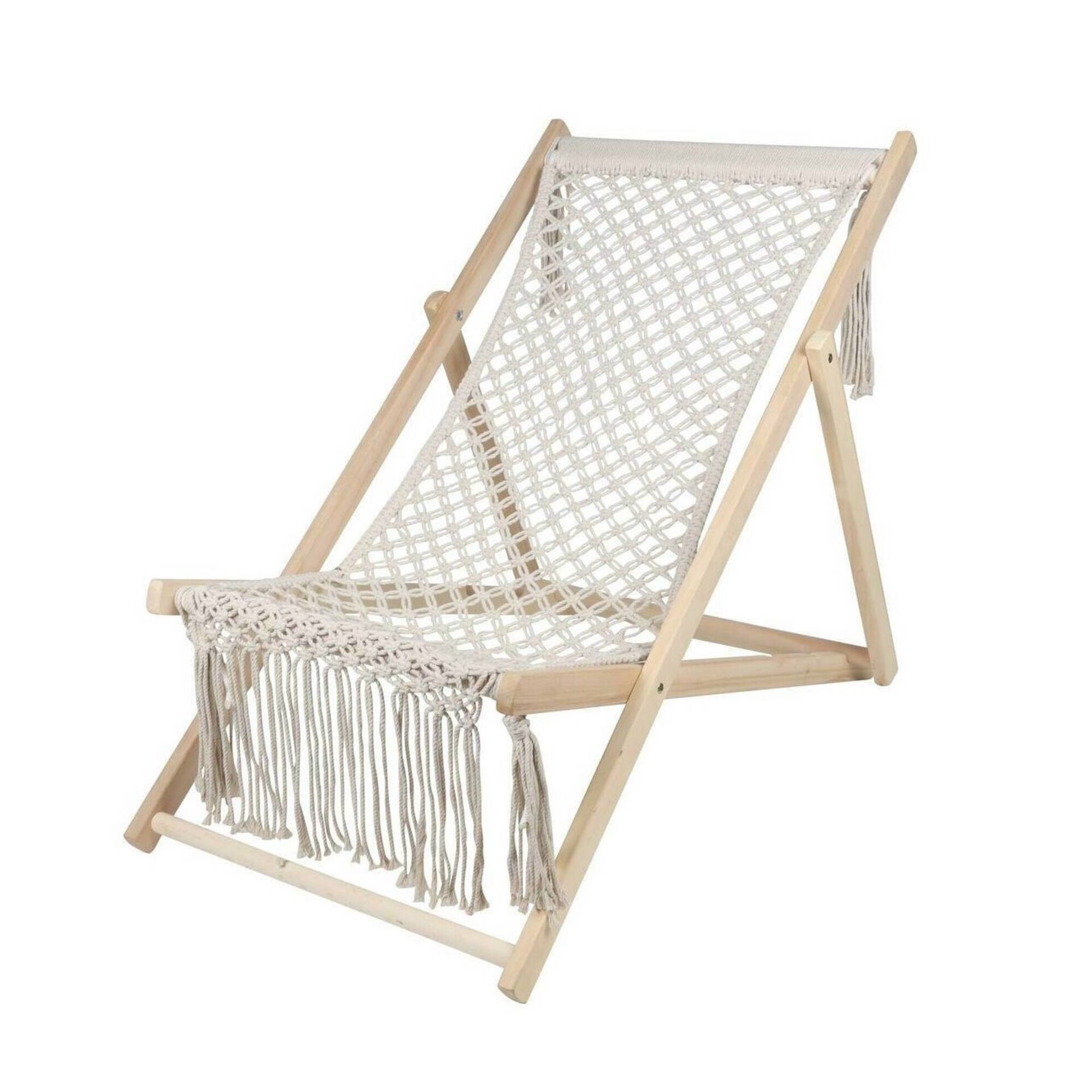 Cadeira de Madeira Macramé Relax