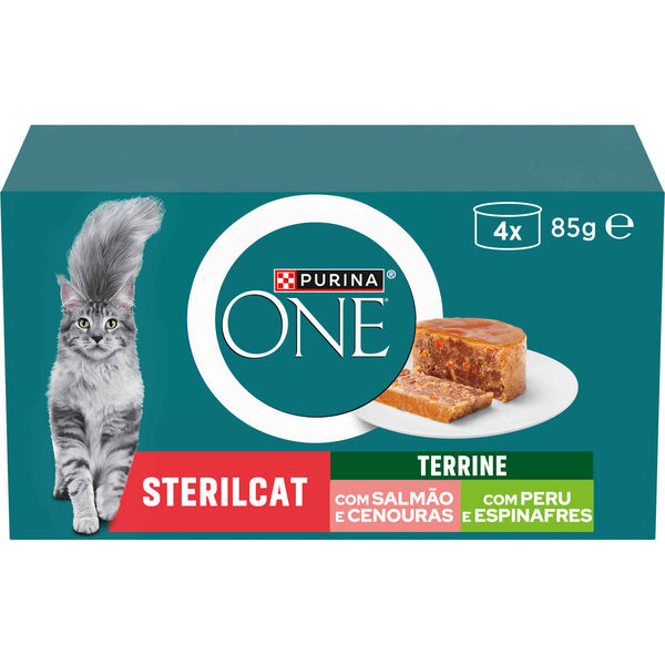 Comida Húmida para Gato Adulto Esterilizado Terrine Salmão e Cenouras Purina One