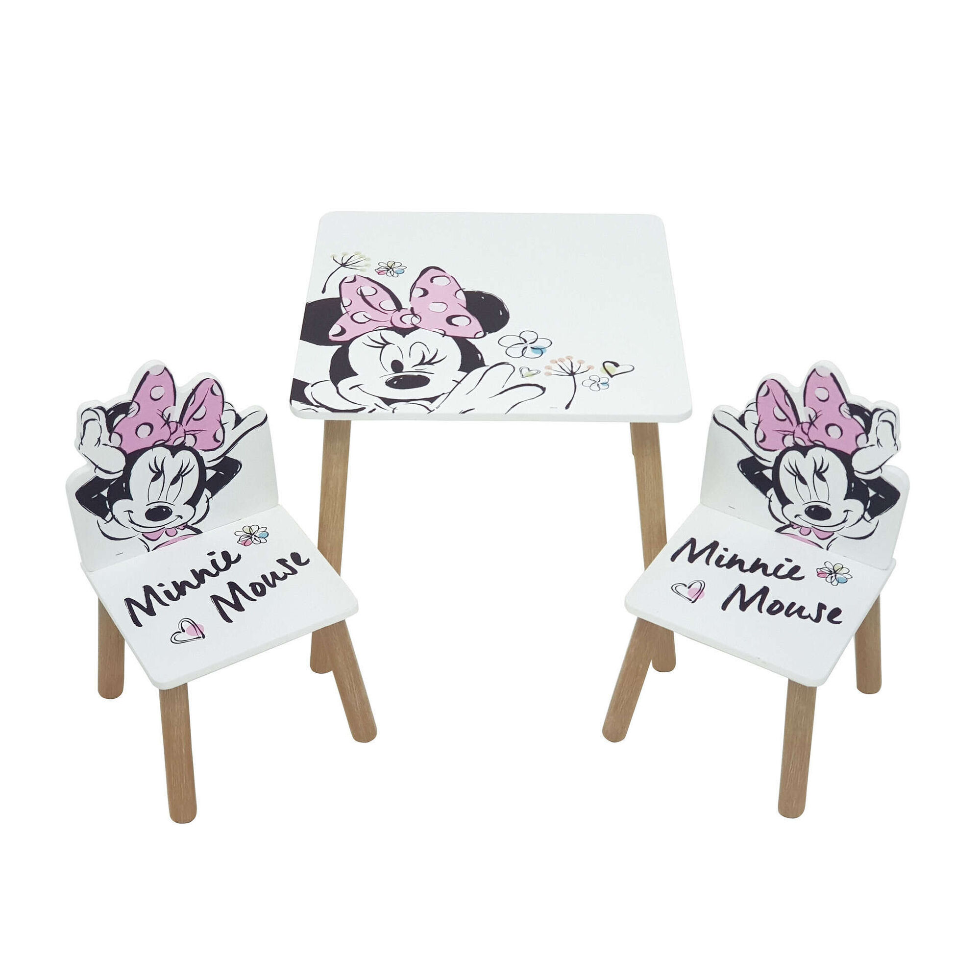 Conjunto Mesa E 2 Cadeiras Branco Minnie