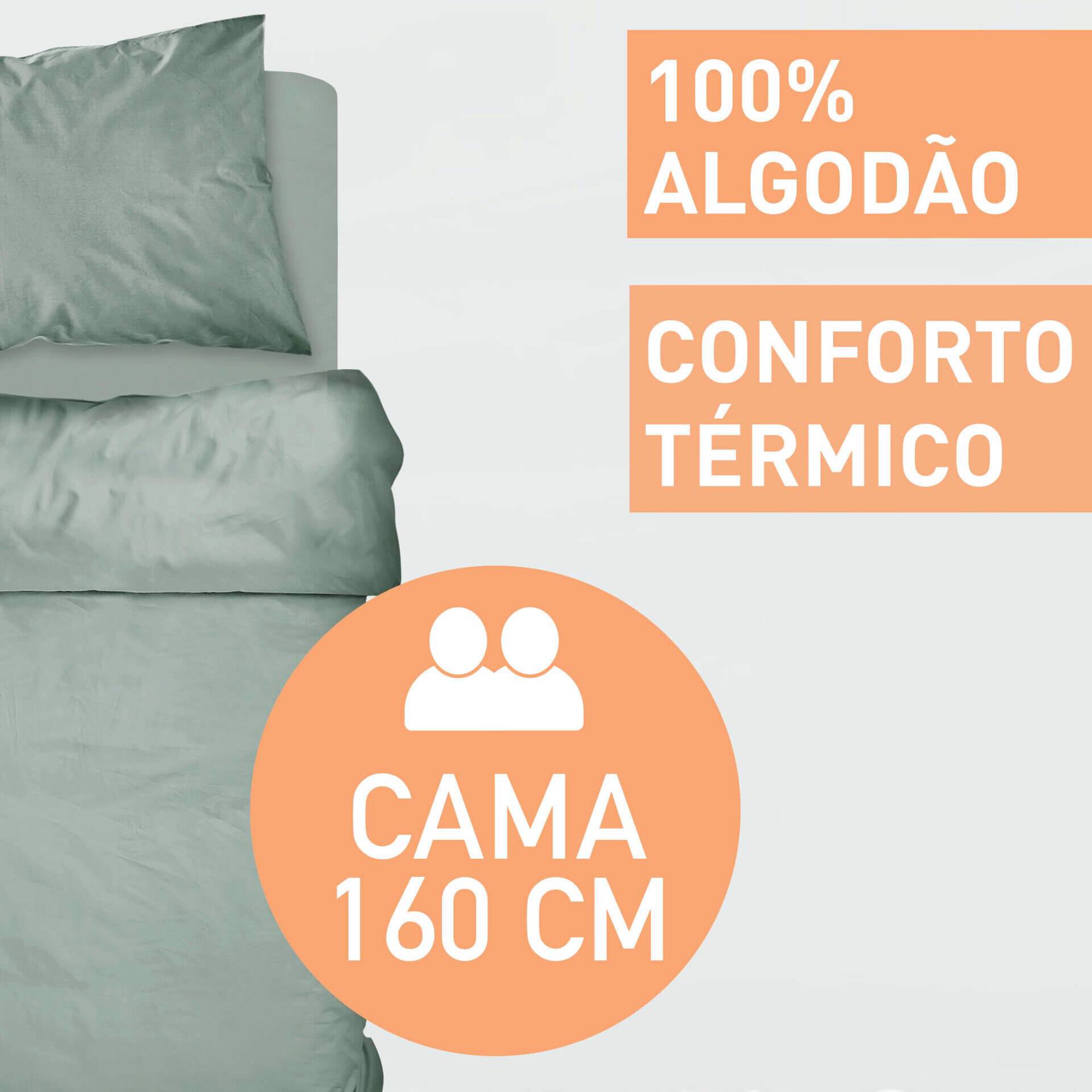 Conjunto Len&ccedil;&oacute;is Algod&atilde;o 260x280cm Verde Kasa
