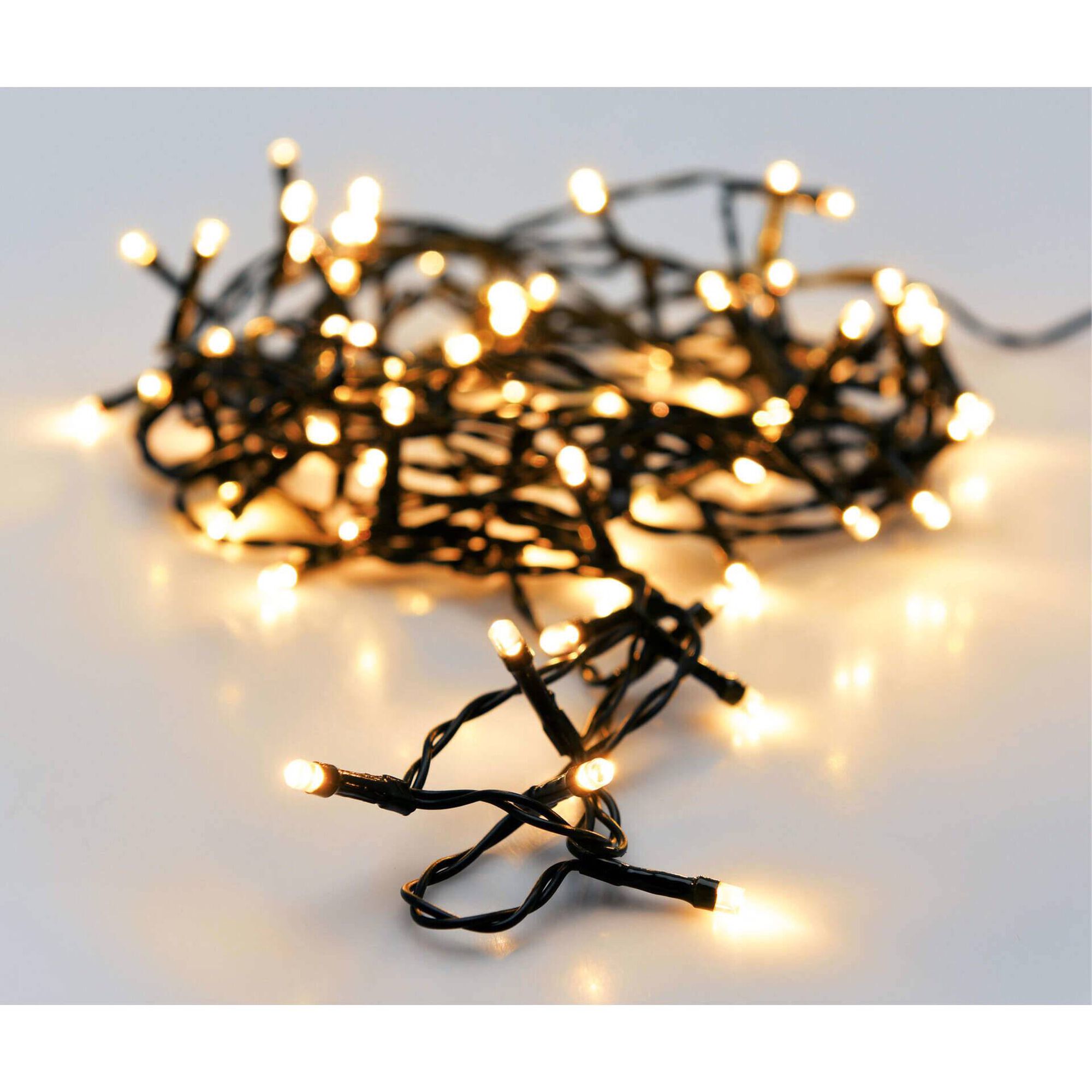 Conjunto 180 Luzes Led Branco Quente 8 Fun&ccedil;&otilde;es
