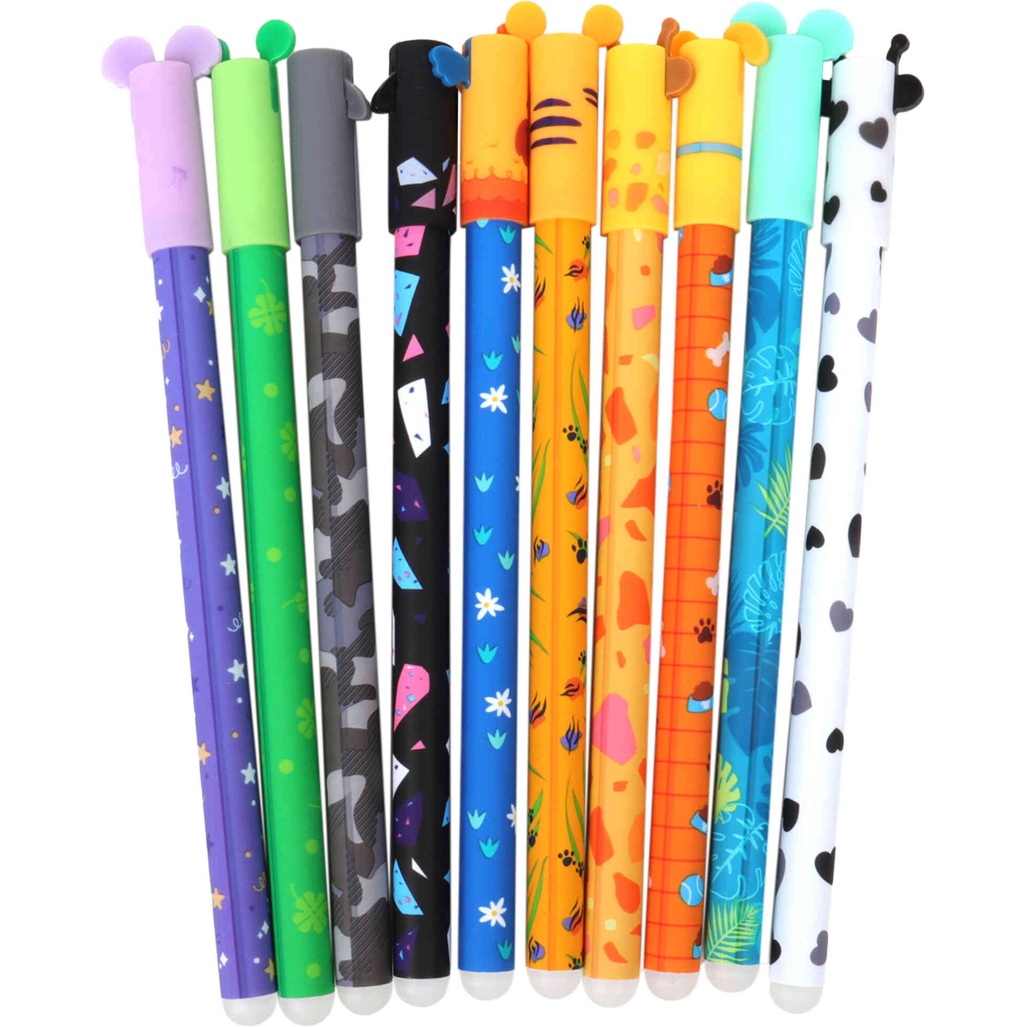 Conjunto 10 Esferogr&aacute;ficas Tinta Apag&aacute;vel Animais Note!