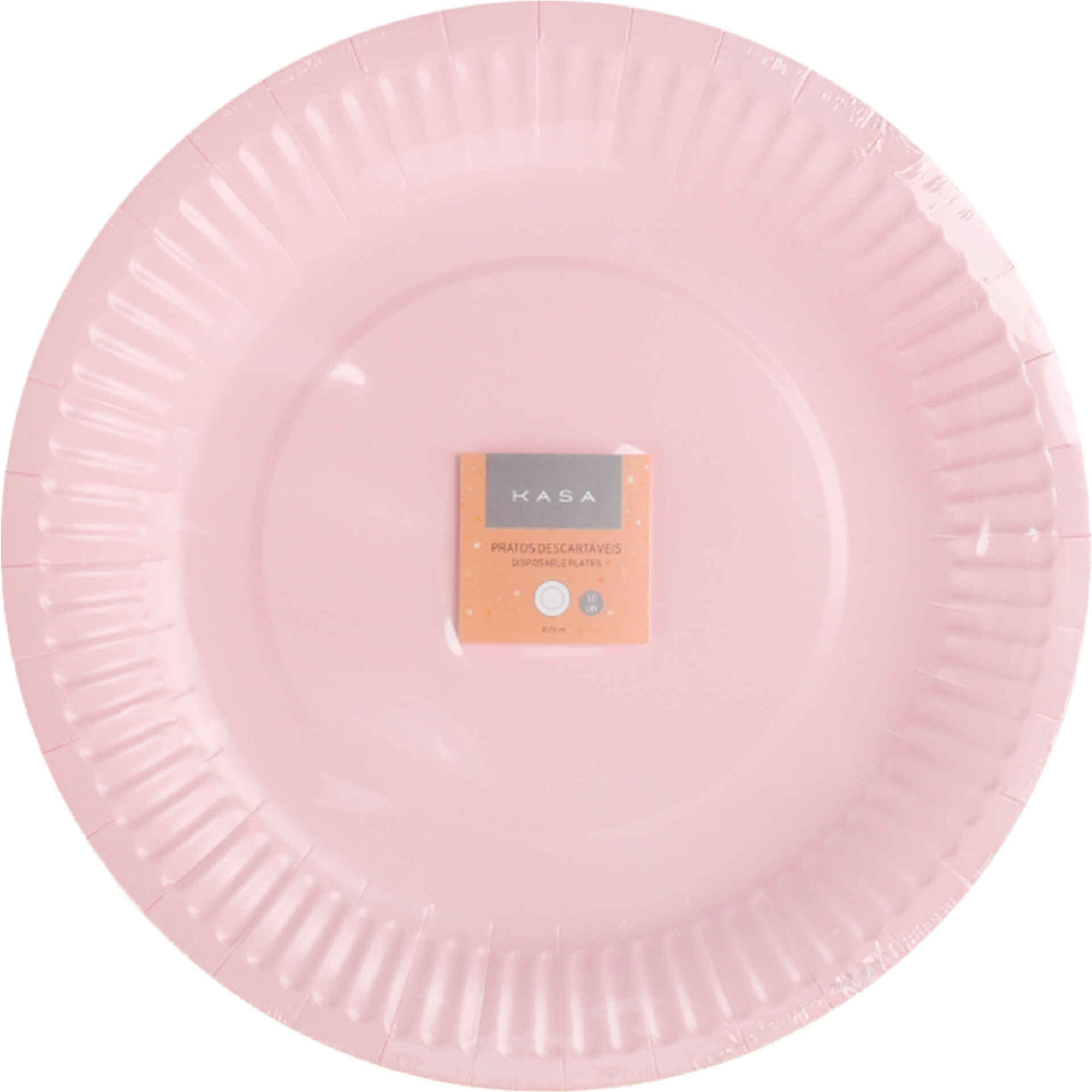 Conjunto 10 Pratos 23cm Papel Soft Rosa