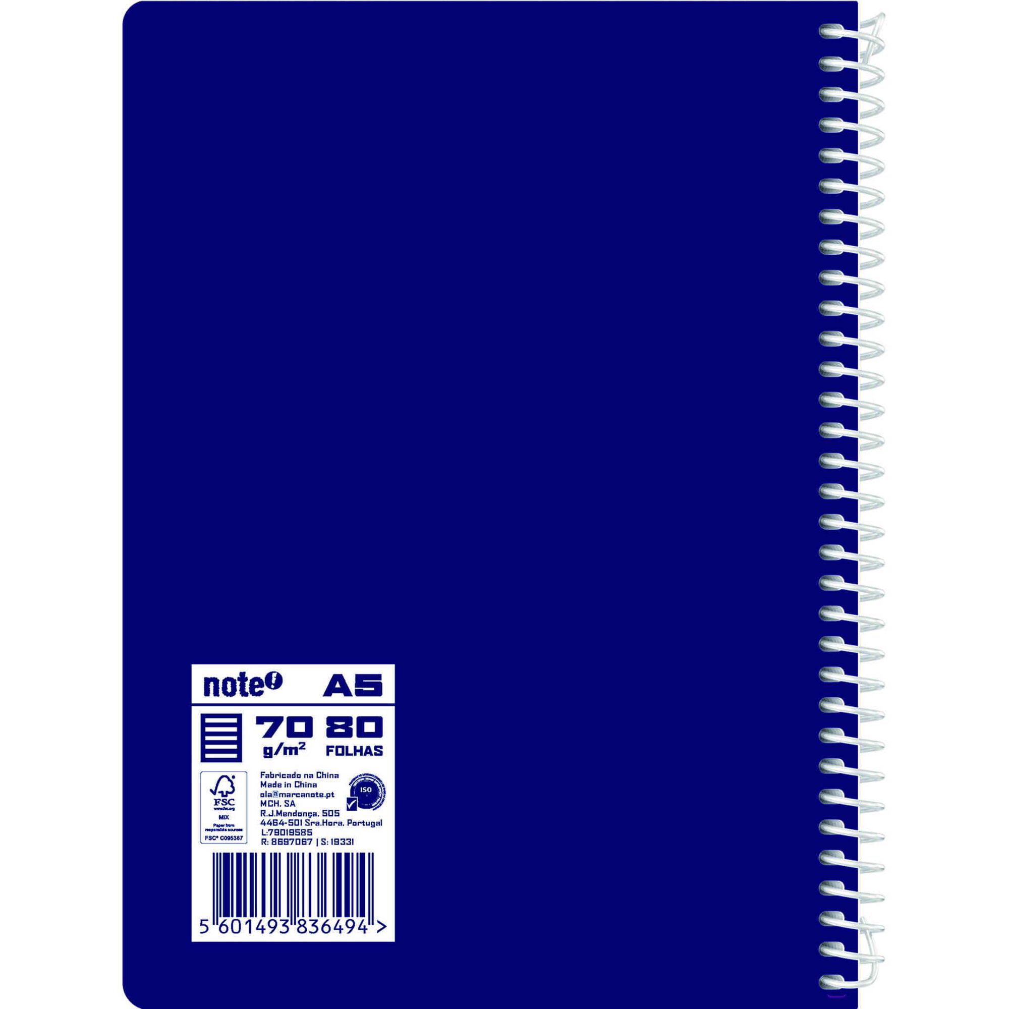 Caderno Espiral Pautado A5 Azul Note!