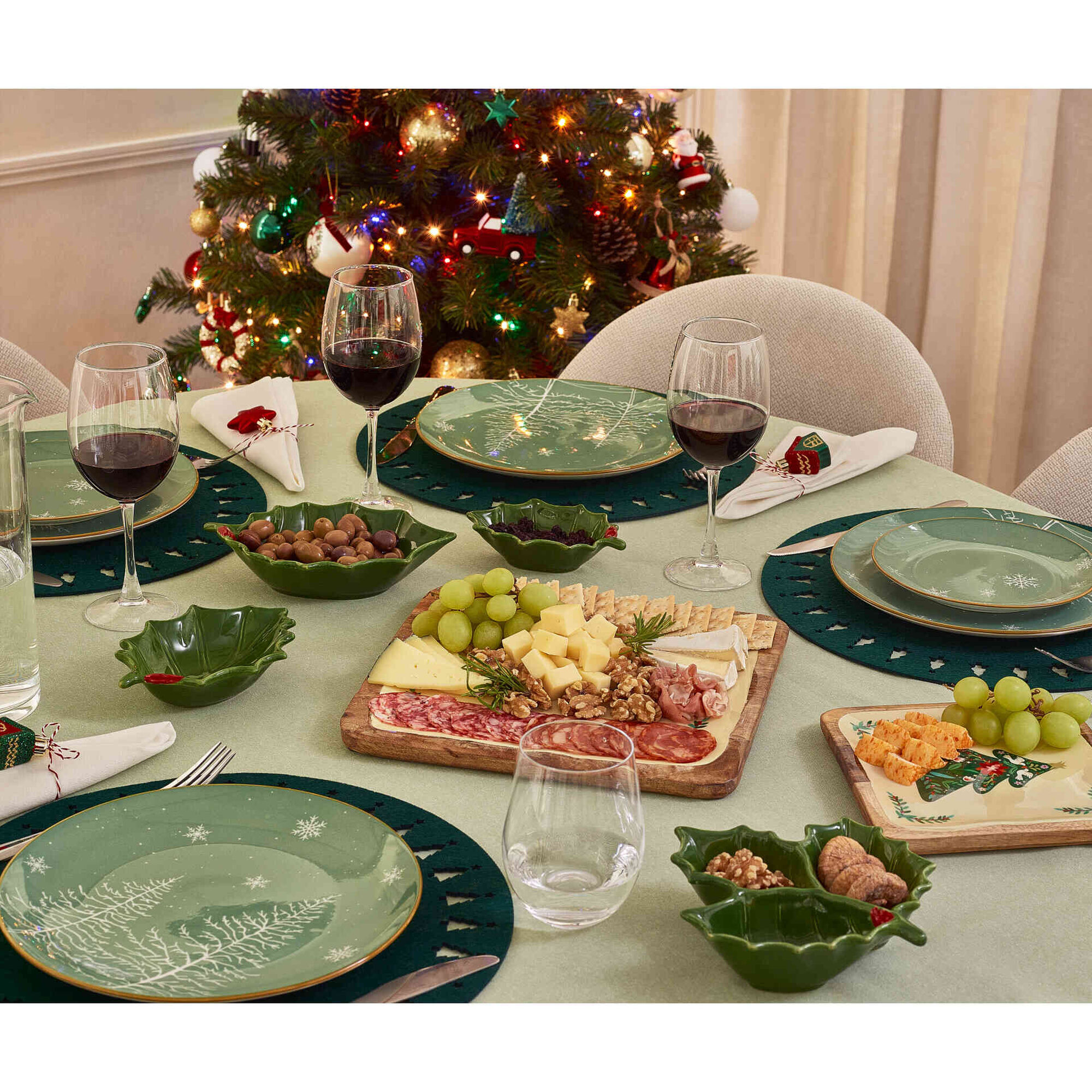 Servi&ccedil;o 6 Pessoas Porcelana &Aacute;rvore Verde Kasa