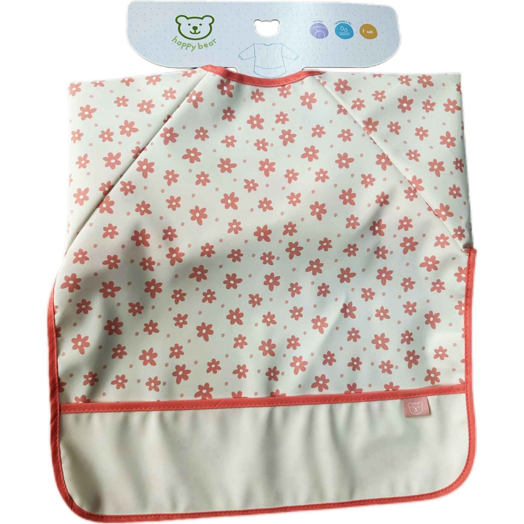 Babete com Mangas Flores Rosa Babete com Mangas Flores Rosa