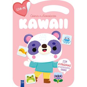 Colorir e Autocolantes Kawaii - Rosa