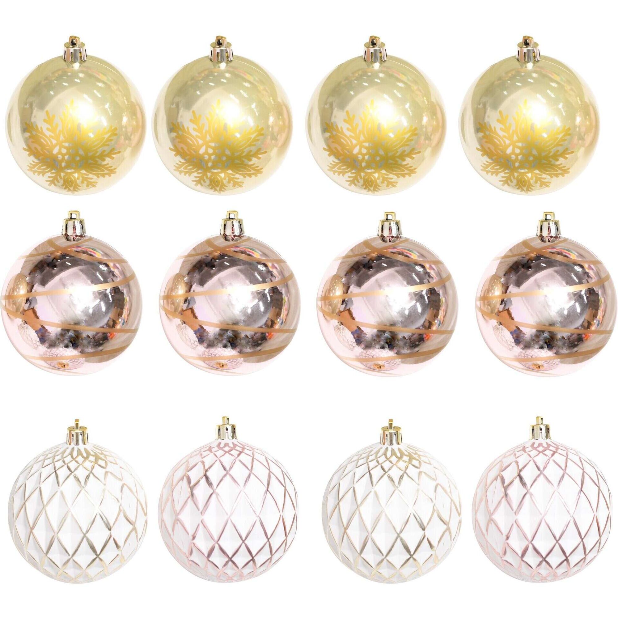 Conjunto 12 Bolas Douradas Rosegold
