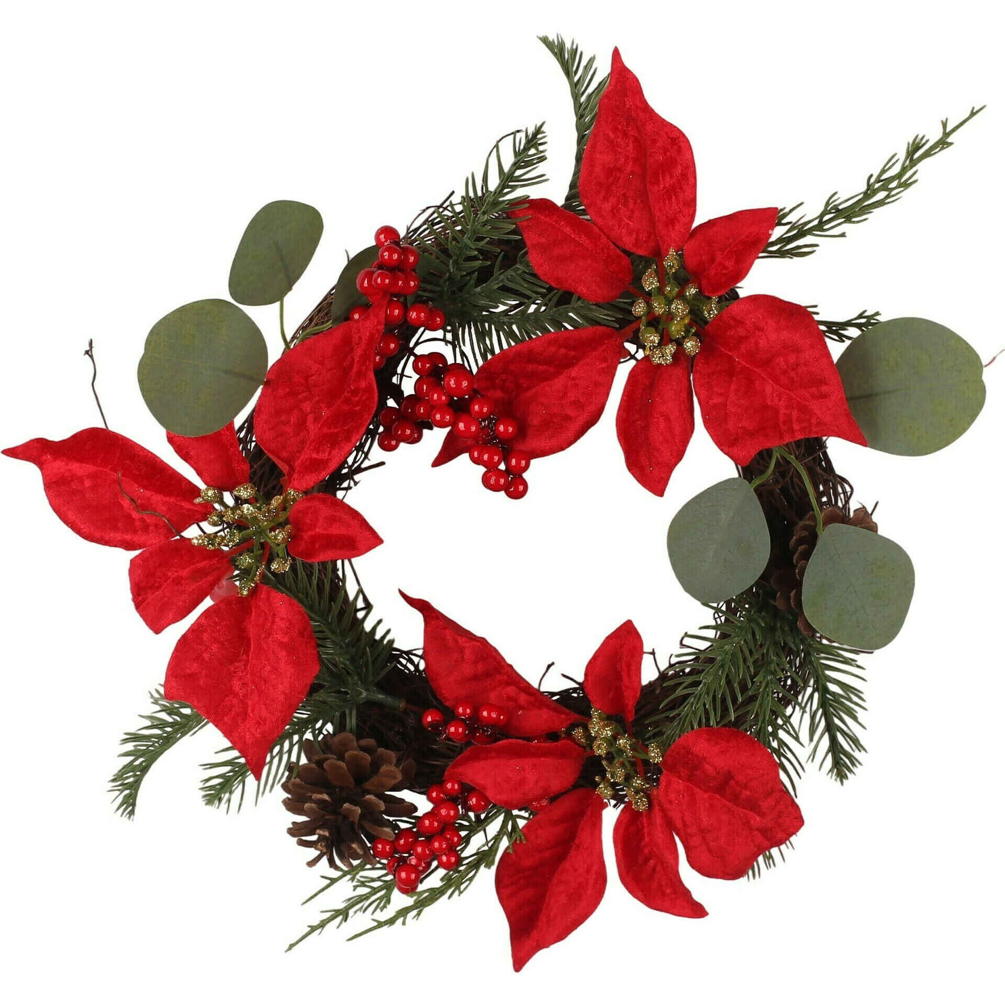 Coroa Poinsetia 35cm