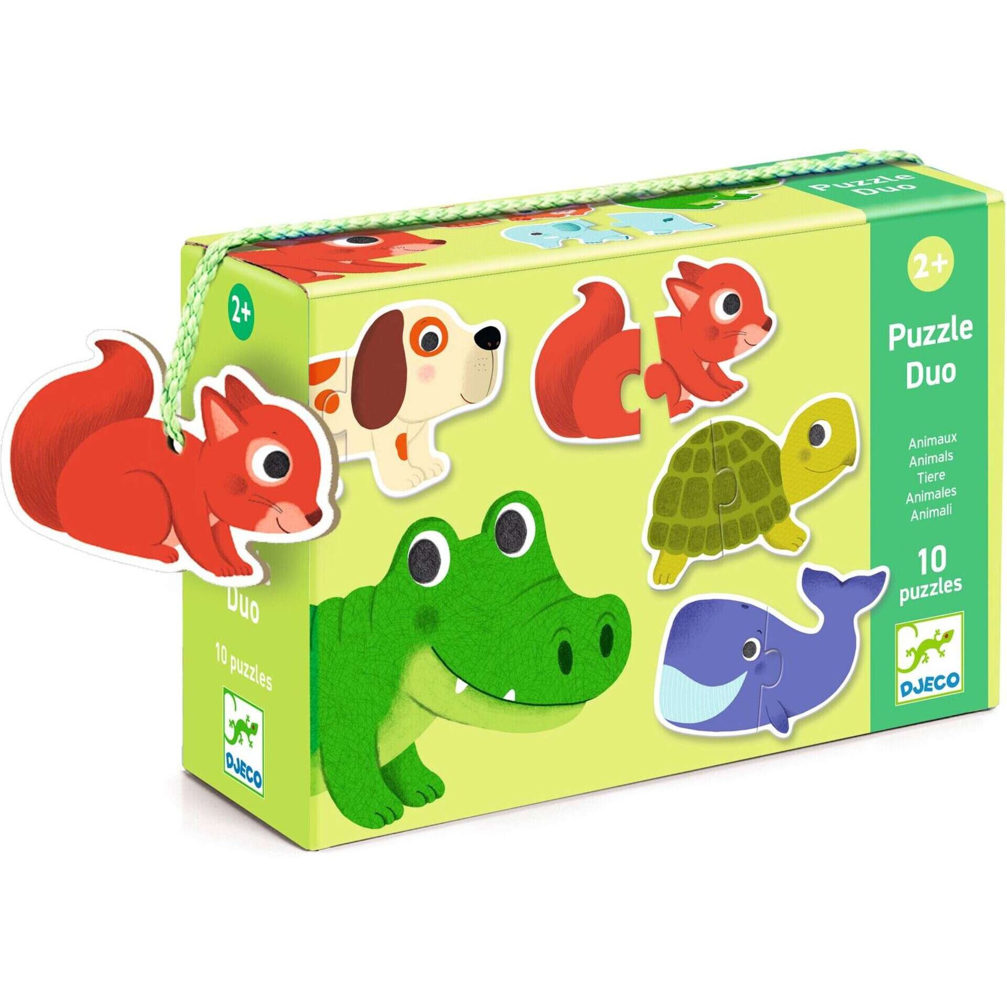 Djeco - Puzzle Duo Animais 20 Pe&ccedil;as
