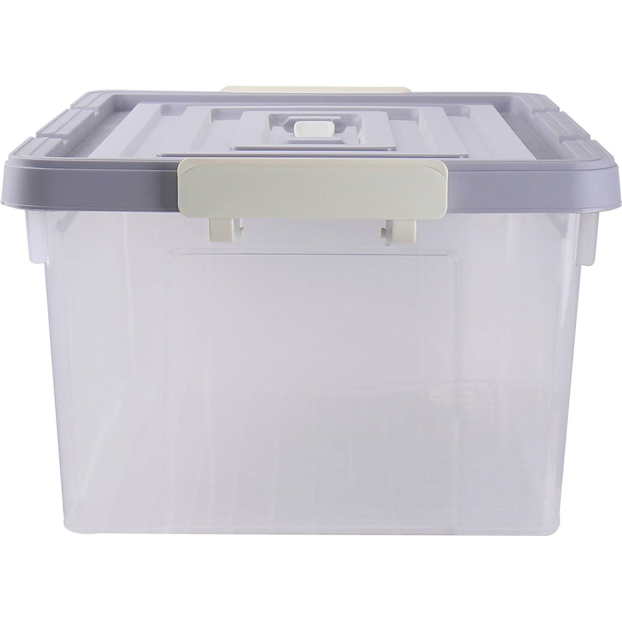 Caixa Arruma&ccedil;&atilde;o 62x43x39cm com Tampa Cinza Kasa