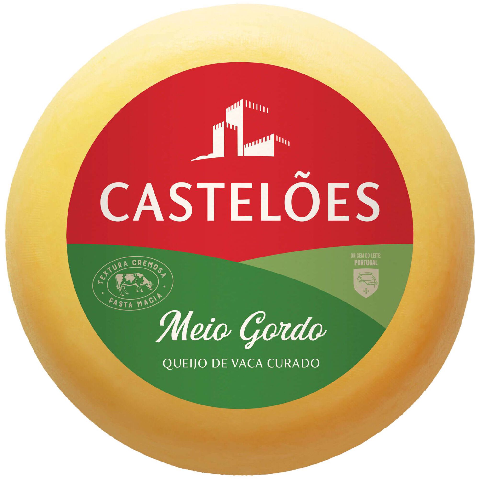 Queijo de Vaca Curado Meio Gordo Castel&otilde;es