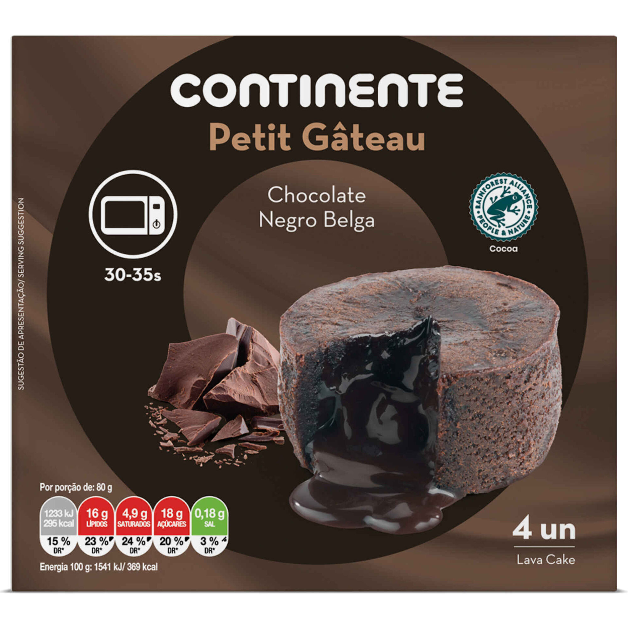 Petit Gâteau de Chocolate Negro