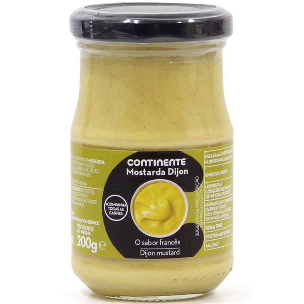 Mostarda Dijon em Vidro sem Glúten Continente
