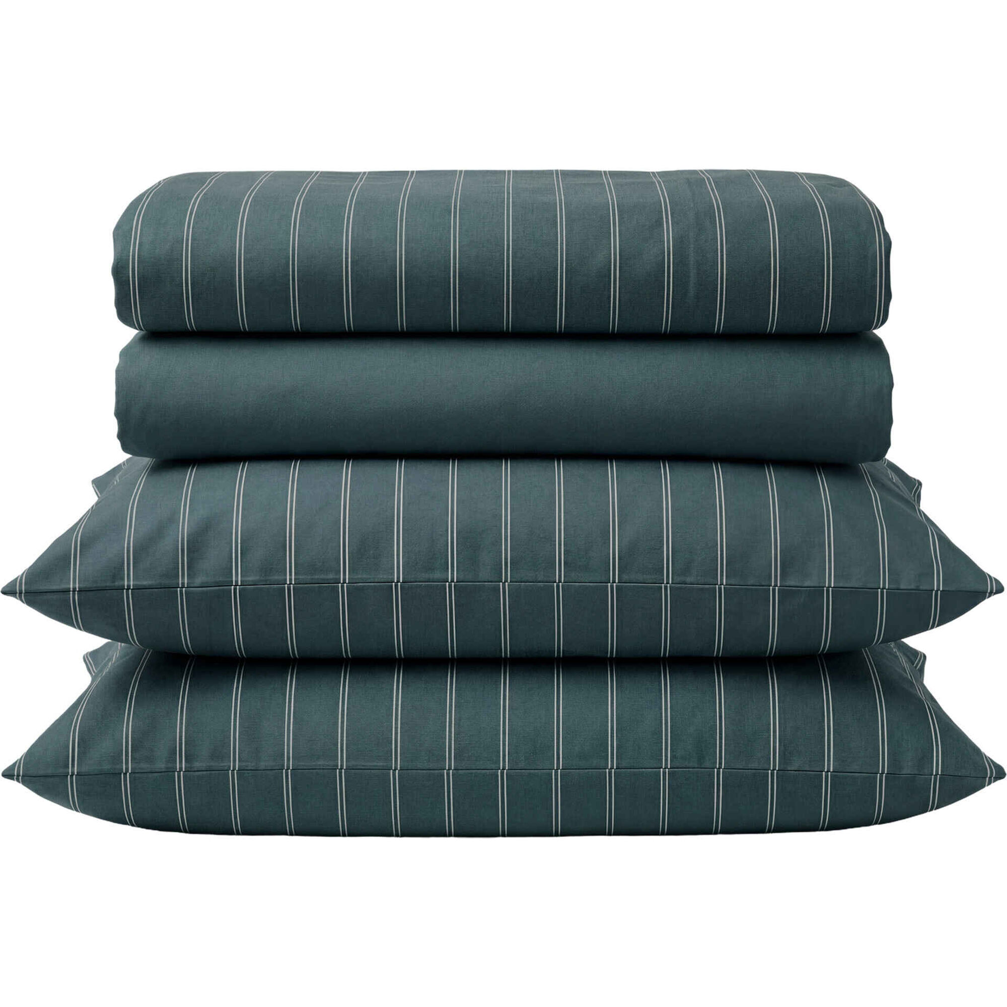 Conjunto de Len&ccedil;&oacute;is Algod&atilde;o Riscas Verdes Kasa