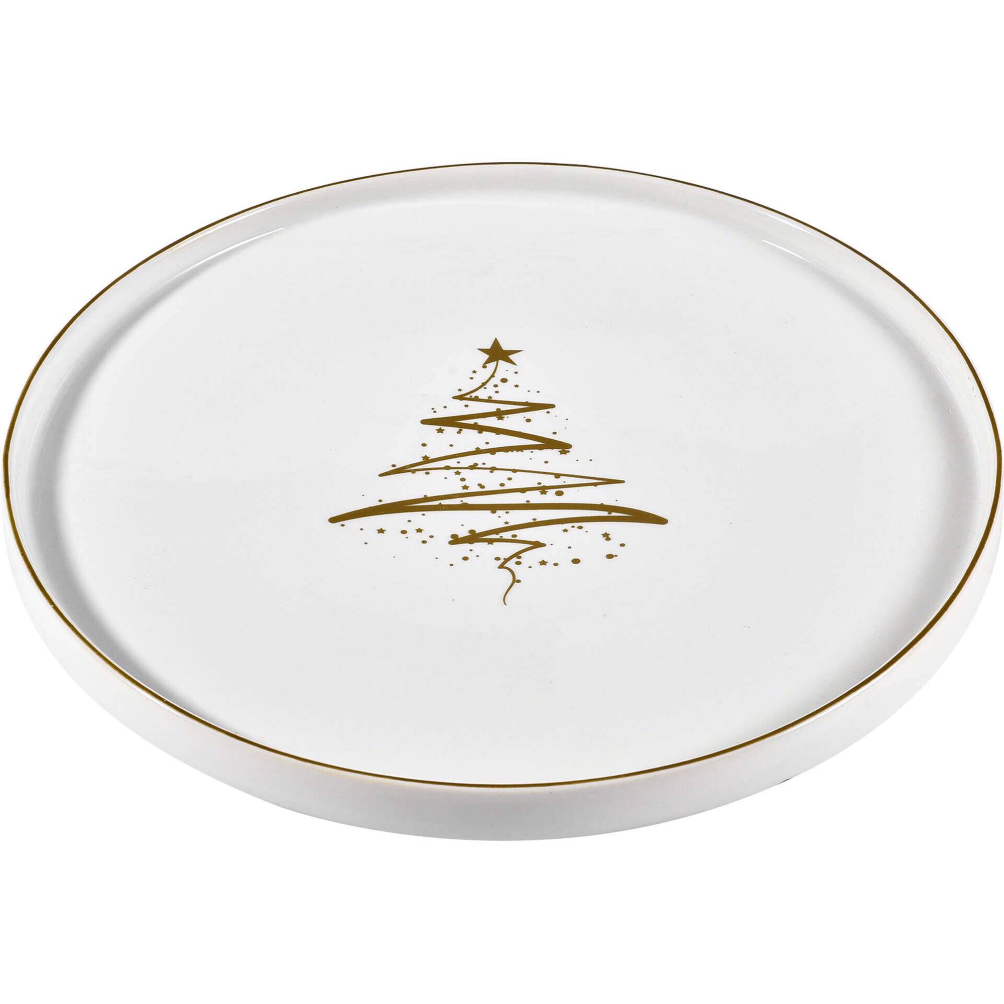 Prato Bolo 31cm Tree Dourado Kasa