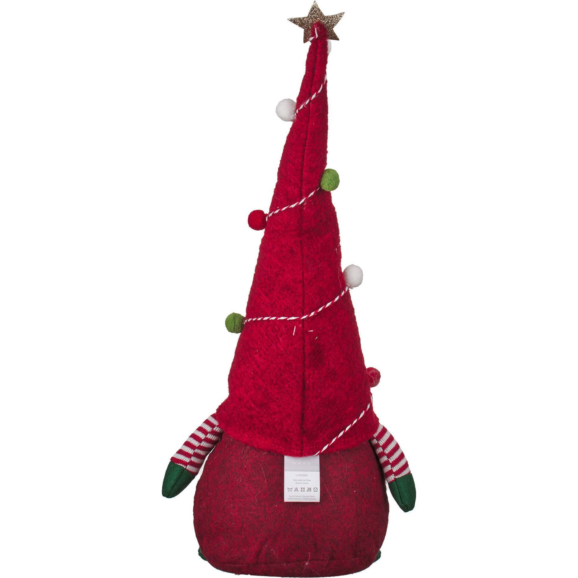 Gnomo Decorado Vermelho Sentado 50cm