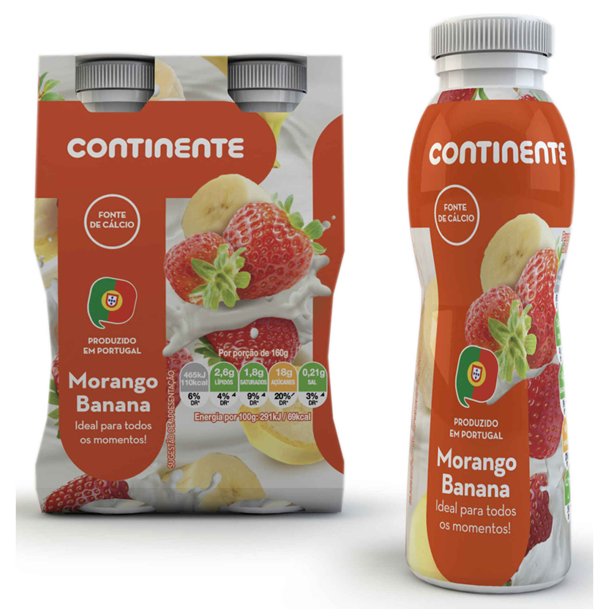 Iogurte Líquido Morango Banana Iogurte Líquido Morango Banana