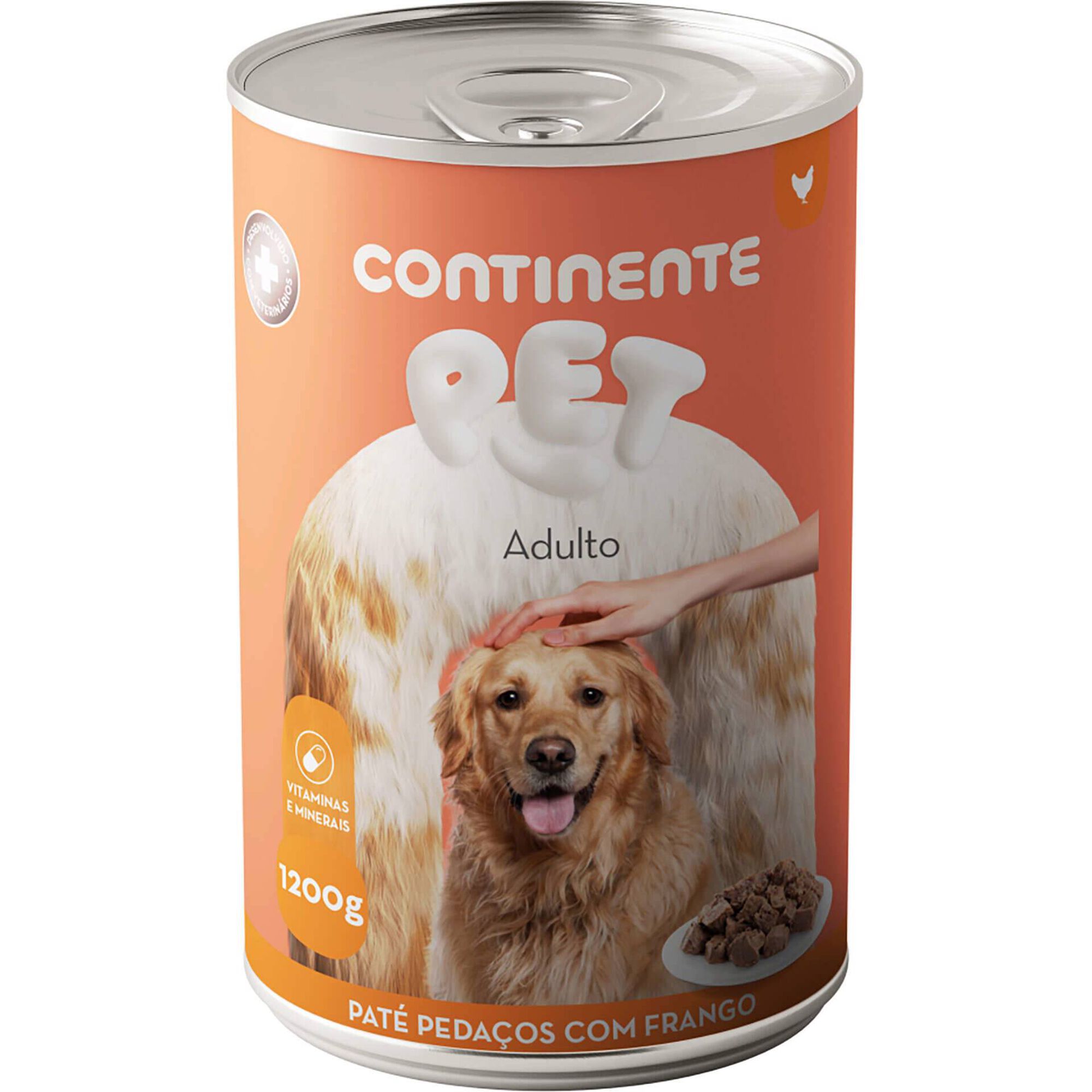 Comida H&uacute;mida para C&atilde;o Adulto Pat&eacute; Peda&ccedil;os com Frango Continente Pet