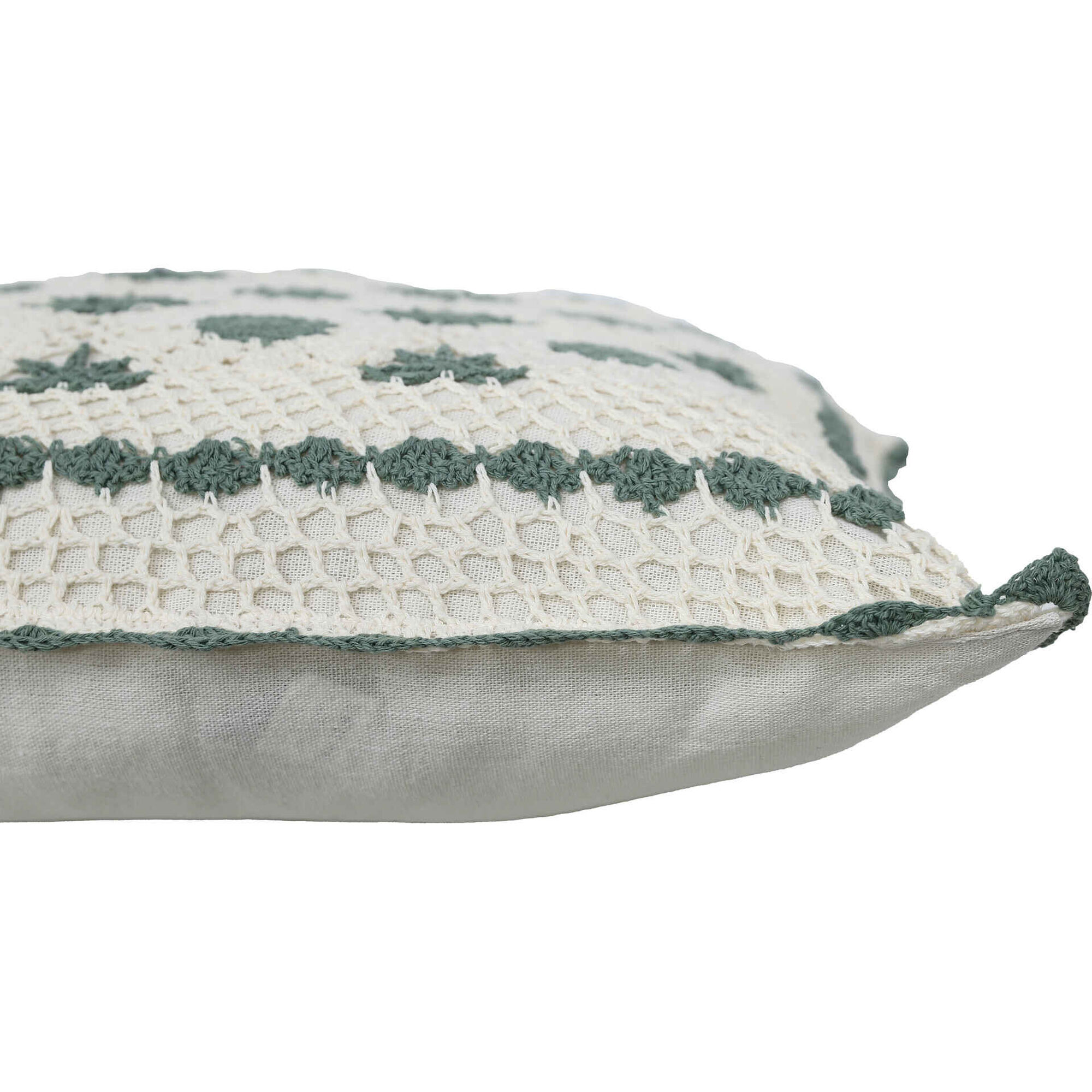 Almofada 45x45cm Croch&ecirc; Flores Kasa