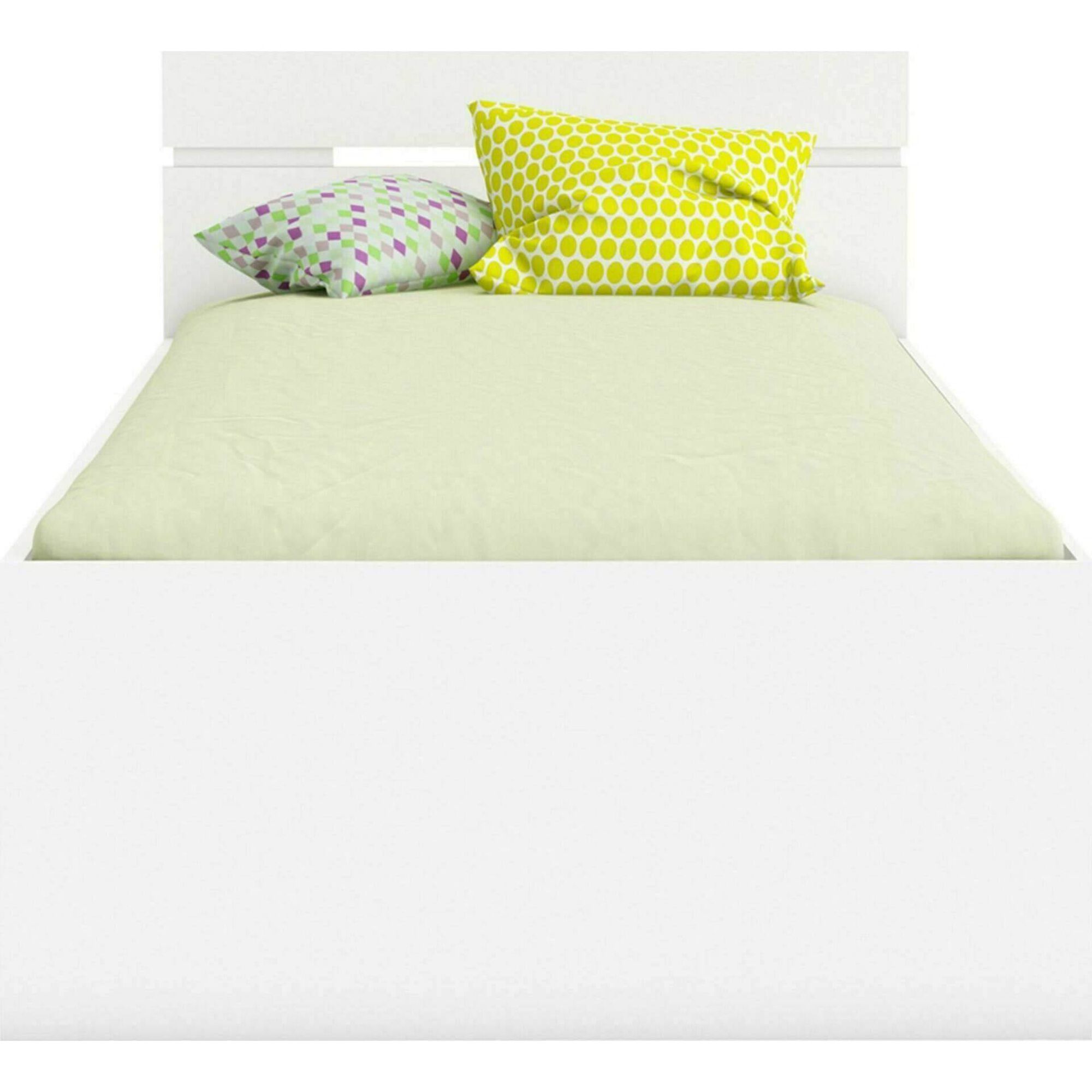 Cama Solteiro com 2 Gavetas 95x204x74cm Branca Michigan Cama Solteiro com 2 Gavetas 95x204x74cm Branca Michigan