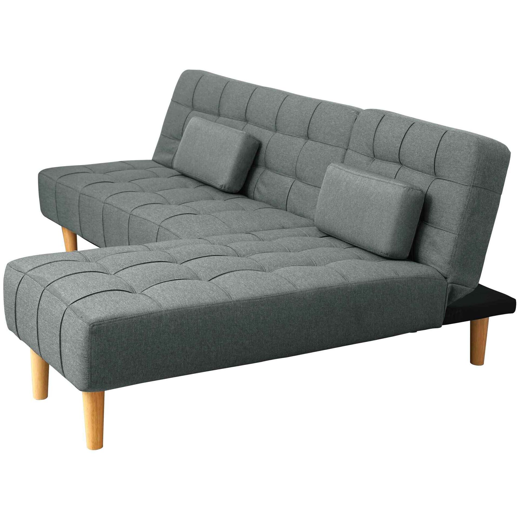 Sof&aacute; Cama Cinza Bergen