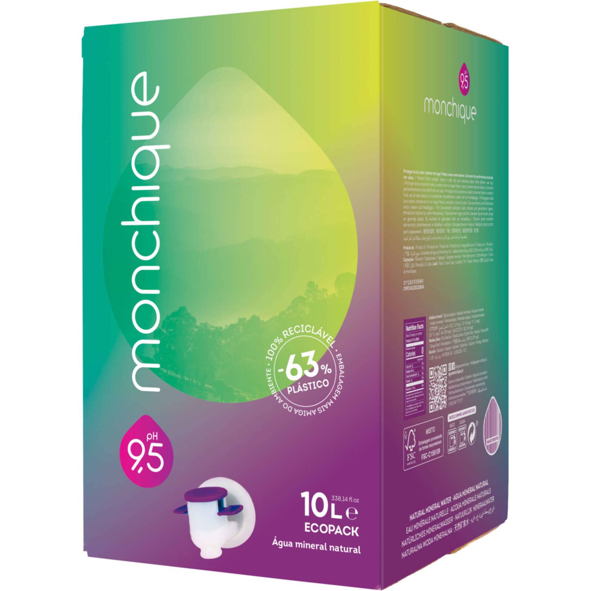 &Aacute;gua sem G&aacute;s Alcalina pH 9,5 Eco Pack Monchique