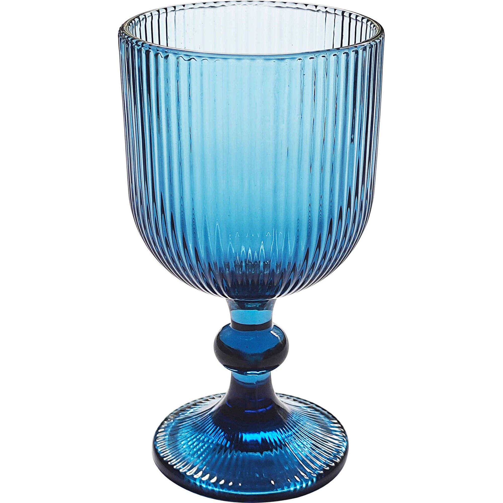 Cálice Vidro 36cl Canelado Azul