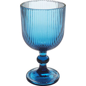 C&aacute;lice Vidro 36cl Canelado Azul Kasa