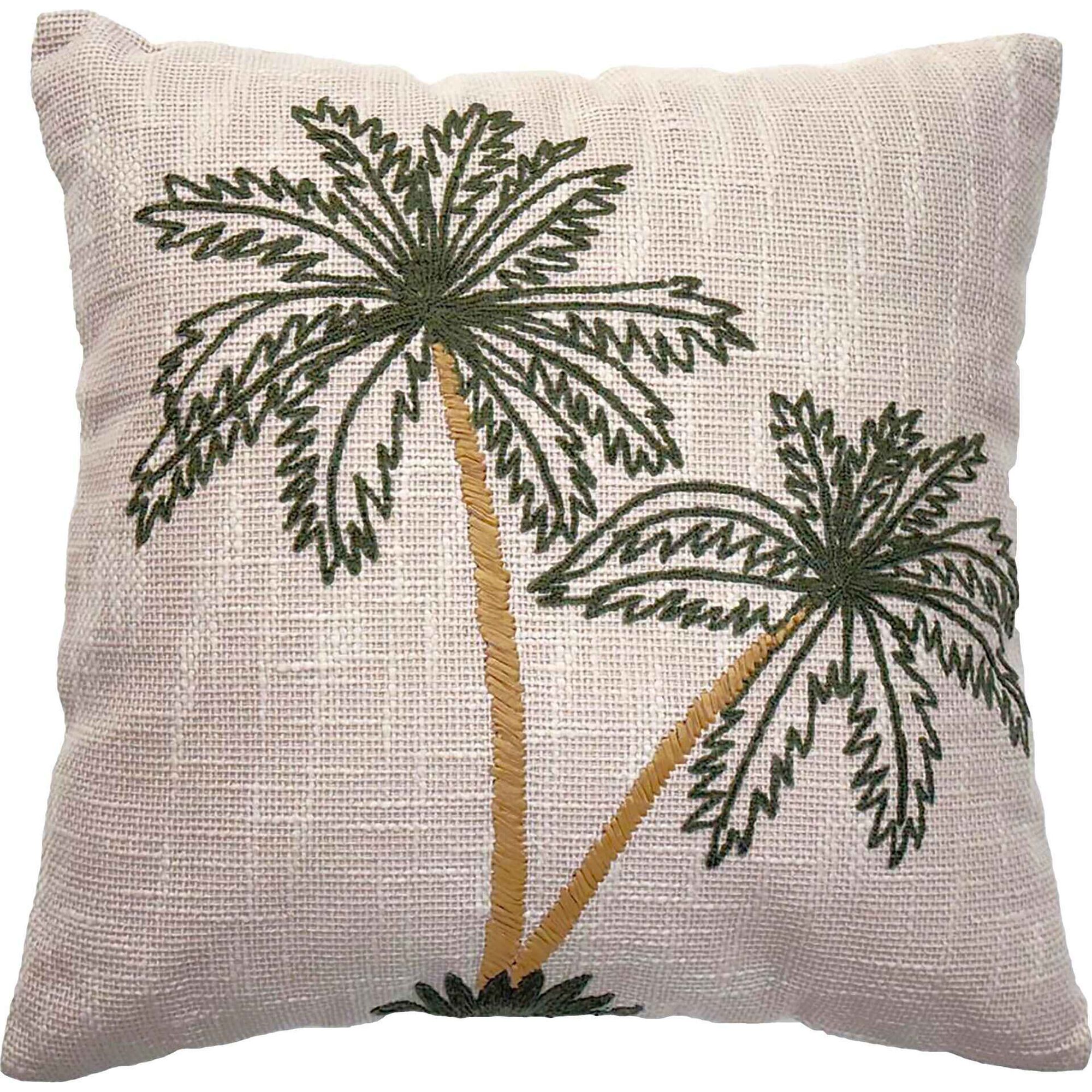 Almofada 45x45cm Cru Palmeiras com Tronco