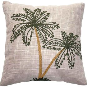 Almofada 45x45cm Cru Palmeiras com Tronco