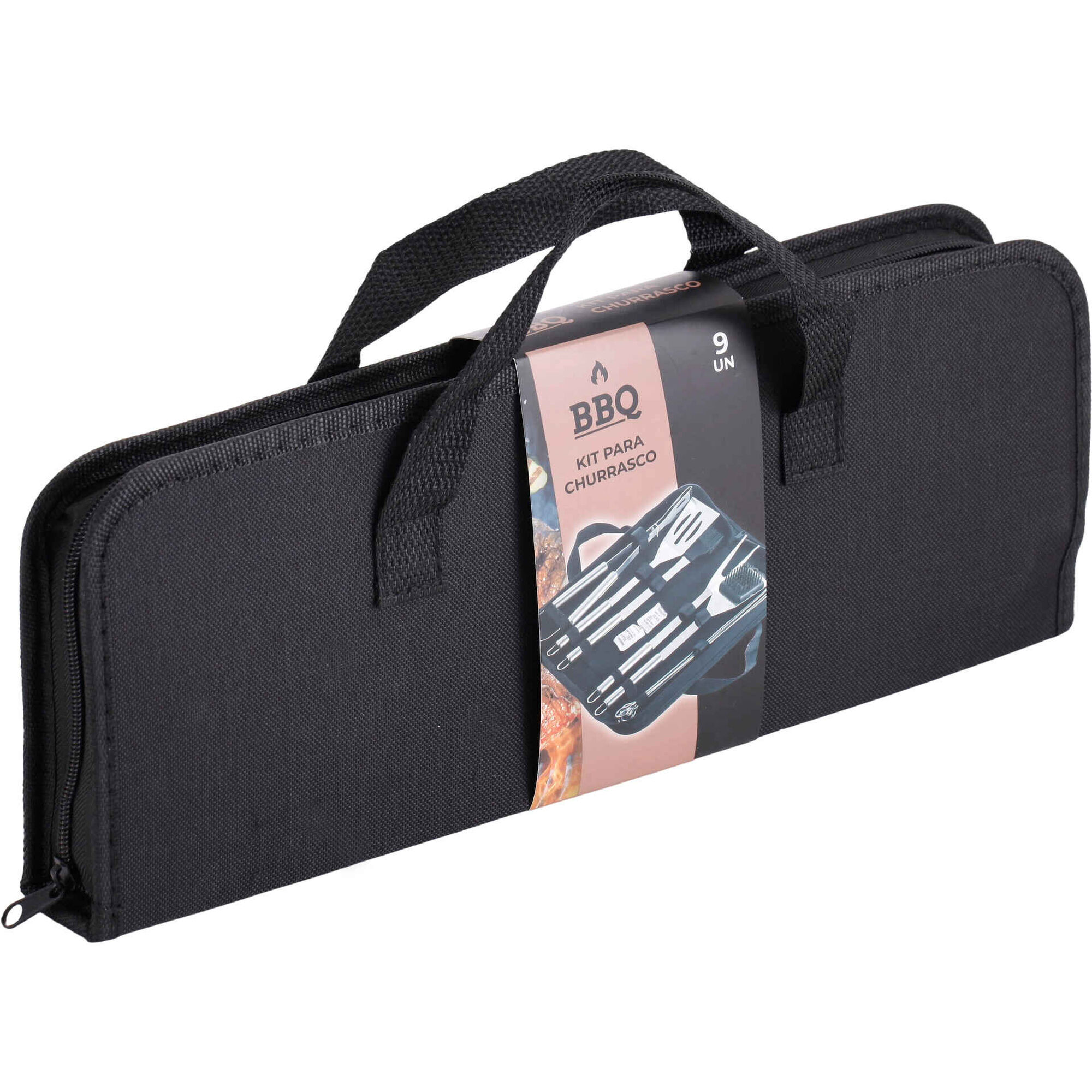 Kit Utens&iacute;lios para Churrasco Preta BBQ Collection