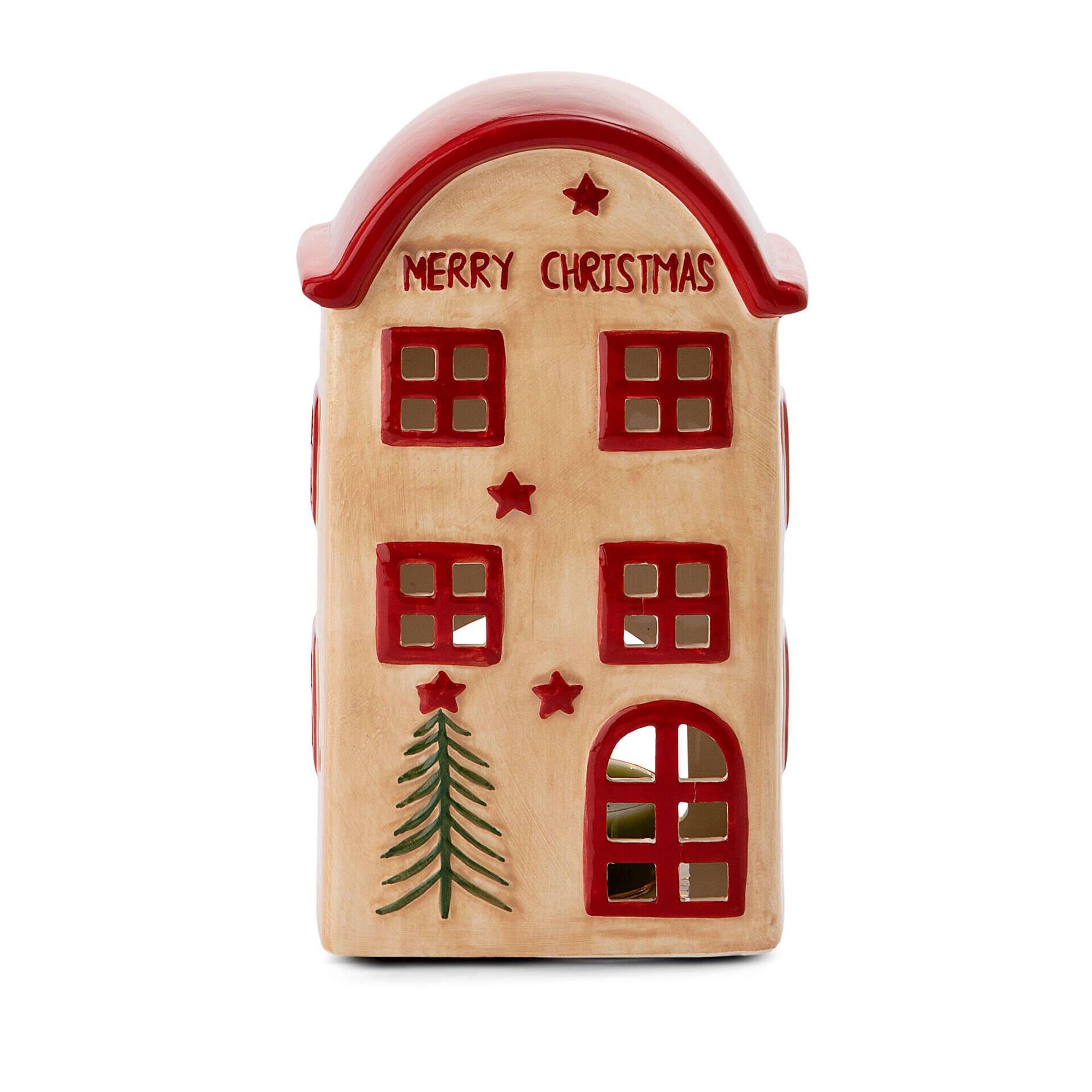 Casa Cer&acirc;mica 22cm Feliz Natal Kasa