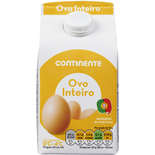 Ovos Inteiros Pasteurizados Continente