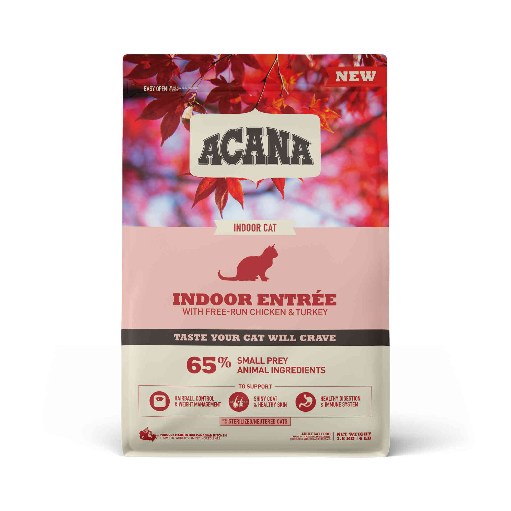 Ra&ccedil;&atilde;o para Gato Indoor Entr&eacute;e Acana