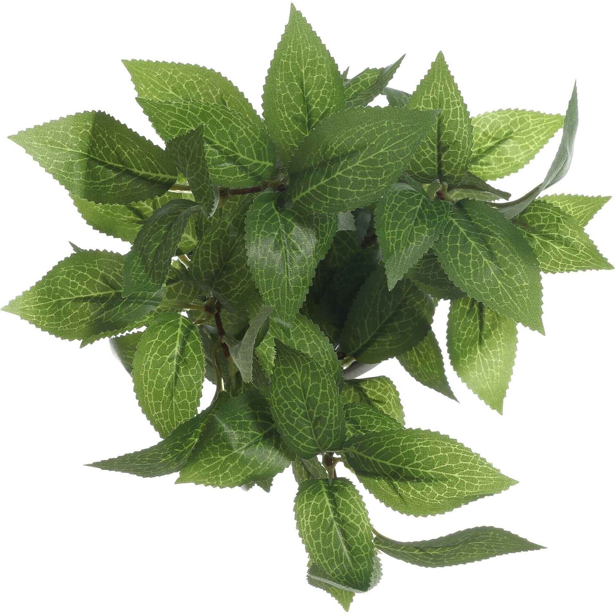 Planta Artificial Folha Verde Vaso Branco